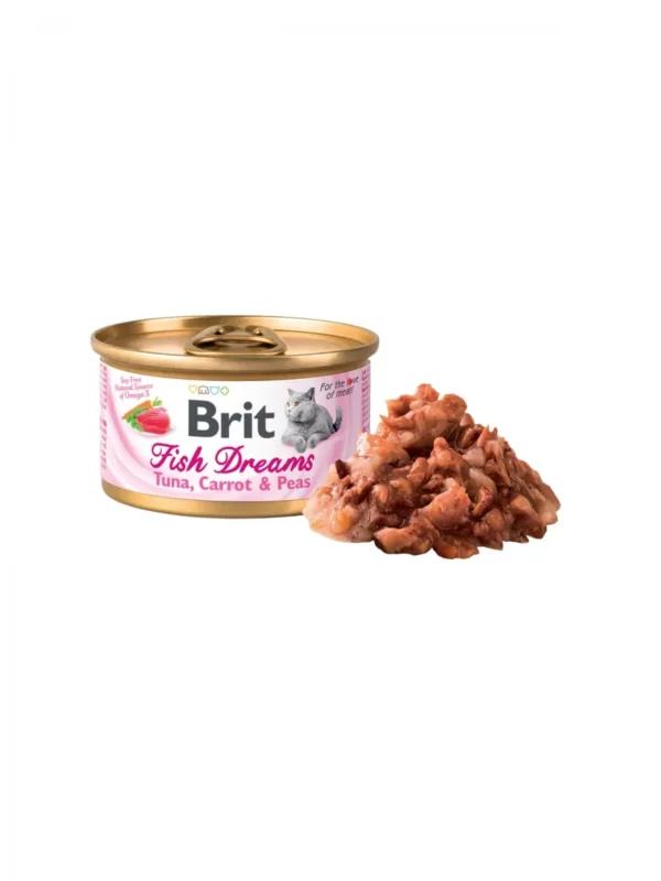 Brit Fish Dreams Tuna, Carrot & Pea - Консервирана храна за котки с риба тон, моркови и грах, 80 гр.