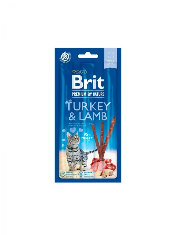 Brit Premium by Nature Cat Sticks with Turkey & Lamb - Дъвчащи пръчки за котки с пуйка и агнешко, 15 гр.