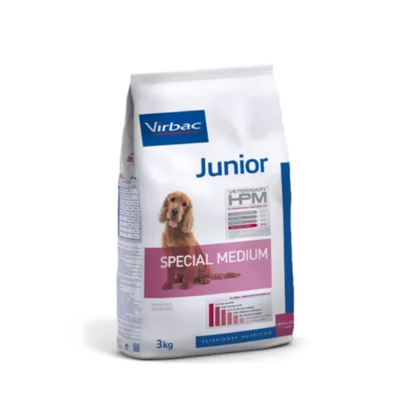 Virbac Junior Dog Special Medium - Пълноценна храна за кучета средни породи (11-25 кг.) и на възраст 7 - 12 месеца