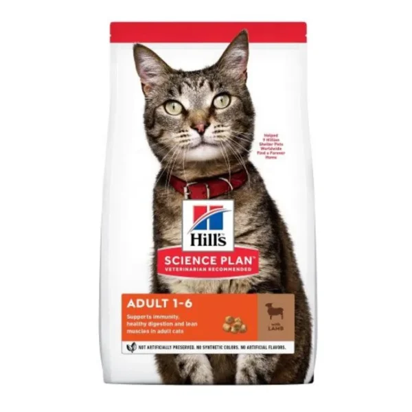 Hill’s Science Plan Cat Adult с агнешко - Пълноценна суха храна за котки от 1 до 6 г.